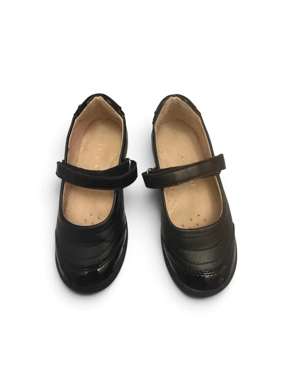 Girls Black Mary Jane Dress Shoes with Velcro Strap